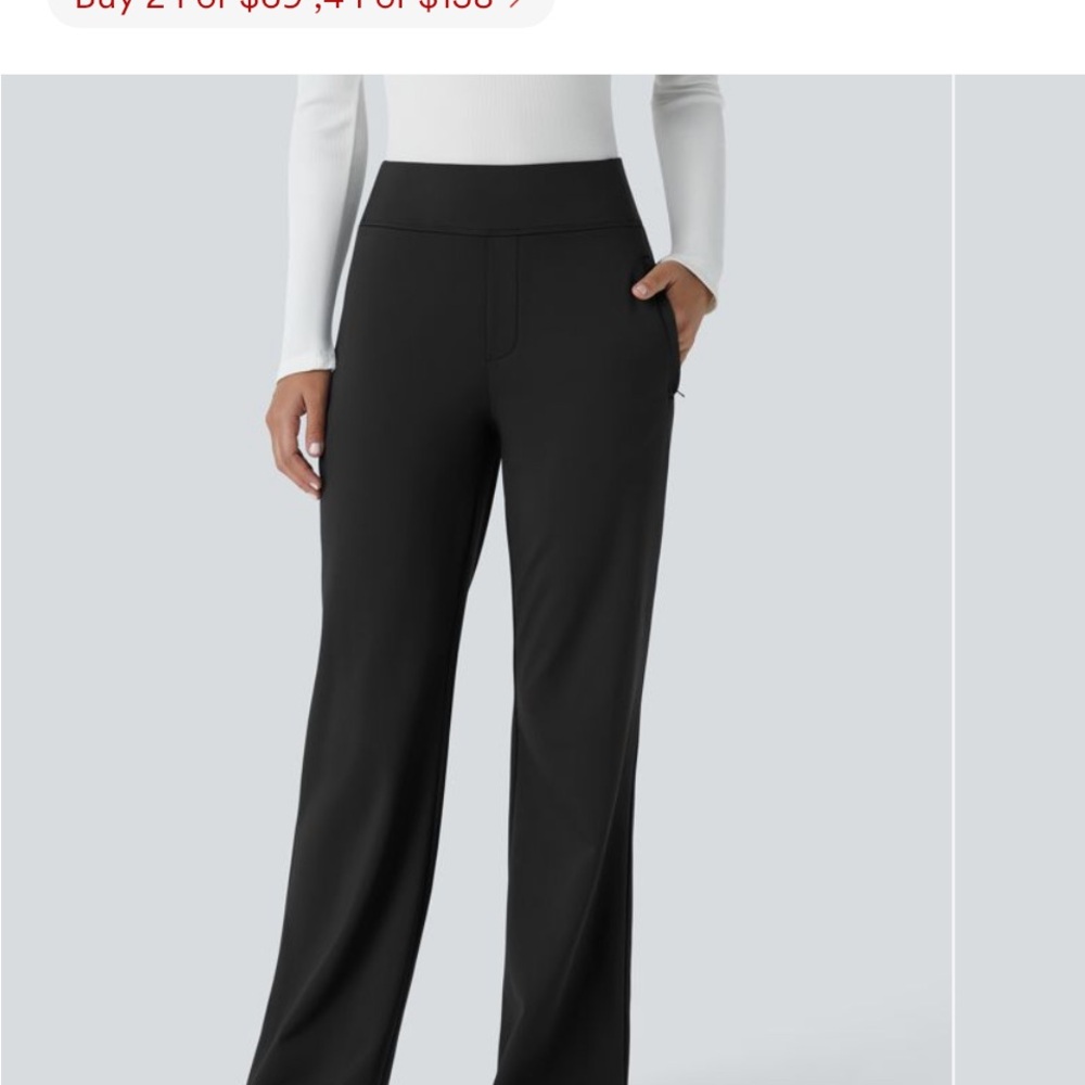 HALARA Black Wide-Leg Pull-On Pants